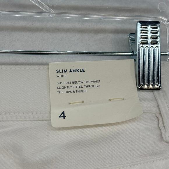 J. Jill Authentic White Jeans Women size 4 Fit Slim Ankle Preppy Classic - Picture 10 of 11